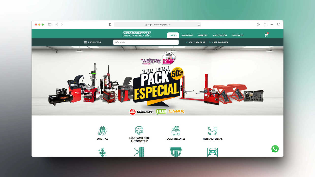 E-commerce de venta de productos para serviteca
